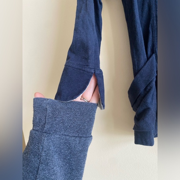 Free People We the Free Cotton/Linen Navy Blue Blazer/Blouse size small - Picture 4 of 8